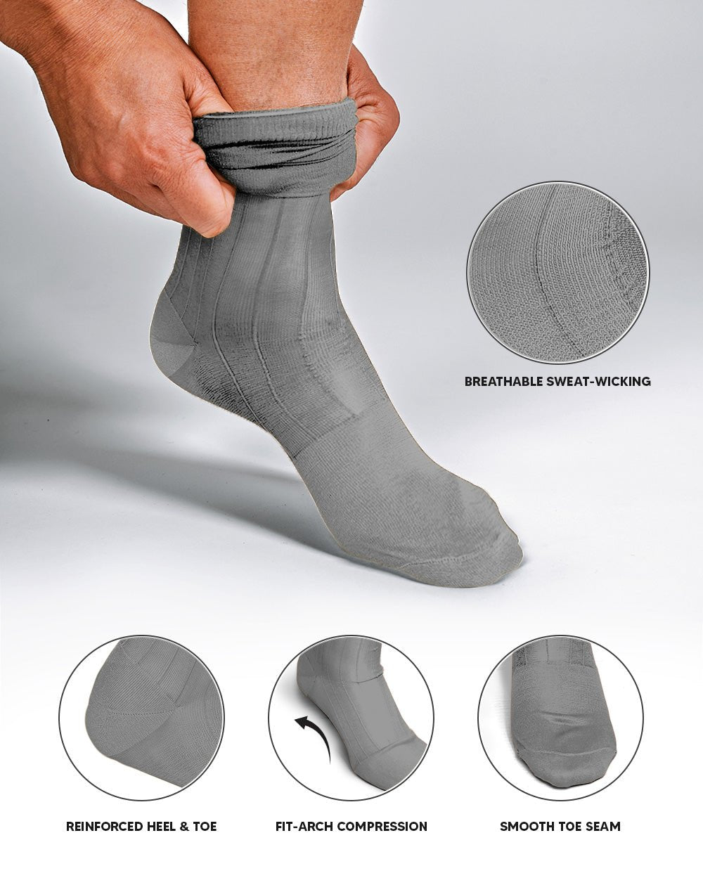 Solid Ribbed Design Over the Calf Dress Socks (3 Pack) by Vittorio Farina (o - c - silver - grey - 3) for Independent Retail Stores by Dubal Brothers