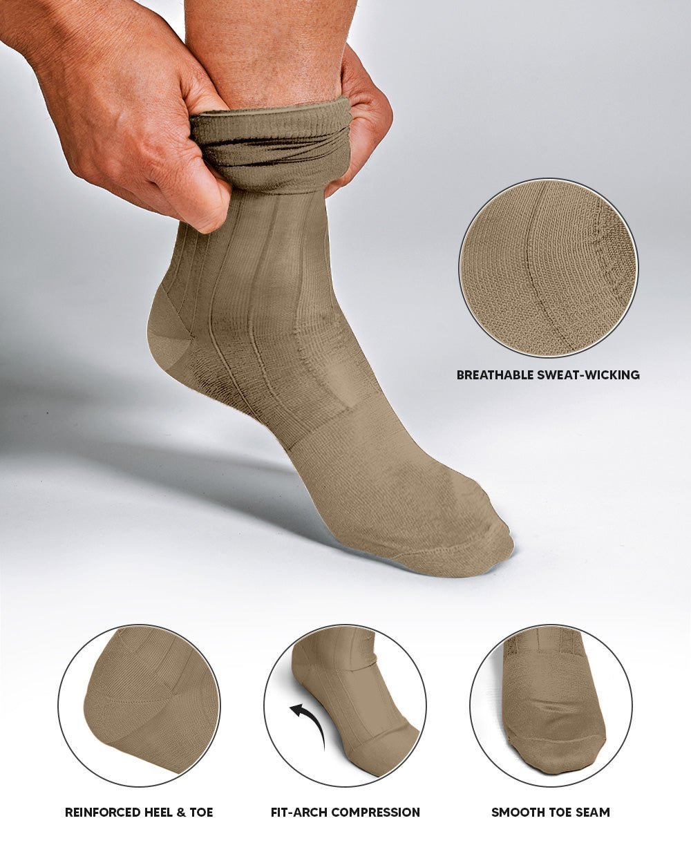 Solid Ribbed Design Over the Calf Dress Socks (3 Pack) by Vittorio Farina (o - c - sky - 3) for Independent Retail Stores by Dubal Brothers