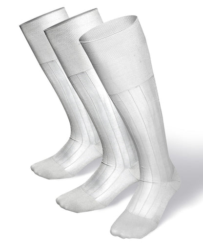 Solid Ribbed Design Over the Calf Dress Socks (3 Pack) by Vittorio Farina (o - c - white - 3) for Independent Retail Stores by Dubal Brothers