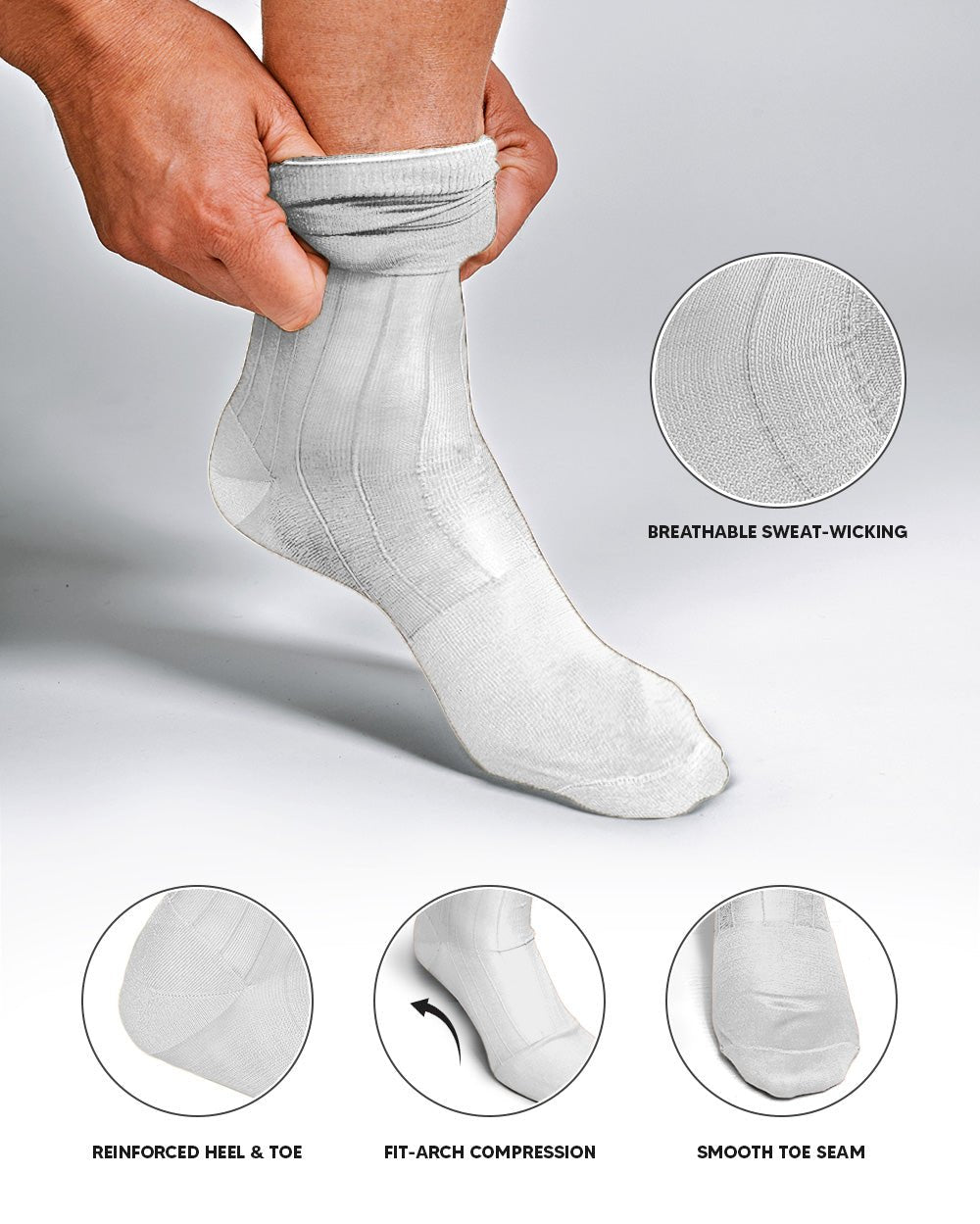 Solid Ribbed Design Over the Calf Dress Socks (3 Pack) by Vittorio Farina (o - c - white - 3) for Independent Retail Stores by Dubal Brothers