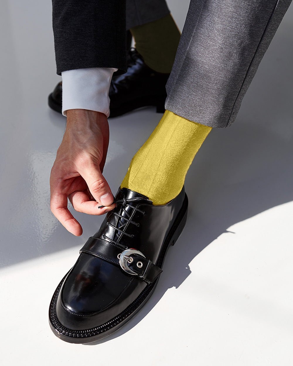 Solid Ribbed Design Over the Calf Dress Socks (3 Pack) by Vittorio Farina (o - c - yellow - 3) for Independent Retail Stores by Dubal Brothers