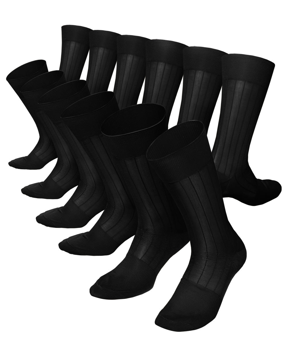 Solid Ribbed Shear Design Anklet Dress Socks (12 pack) by Vittorio Farina (ank - black - s3 - 12) for Independent Retail Stores by Dubal Brothers