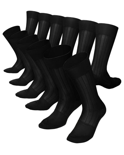 Solid Ribbed Shear Design Anklet Dress Socks (12 pack) by Vittorio Farina (ank - black - s3 - 12) for Independent Retail Stores by Dubal Brothers