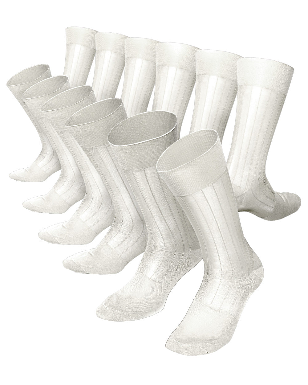 Solid Ribbed Shear Design Anklet Dress Socks (12 pack) by Vittorio Farina (ank - ivory - 12) for Independent Retail Stores by Dubal Brothers