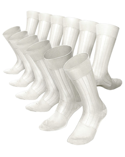 Solid Ribbed Shear Design Anklet Dress Socks (12 pack) by Vittorio Farina (ank - ivory - 12) for Independent Retail Stores by Dubal Brothers