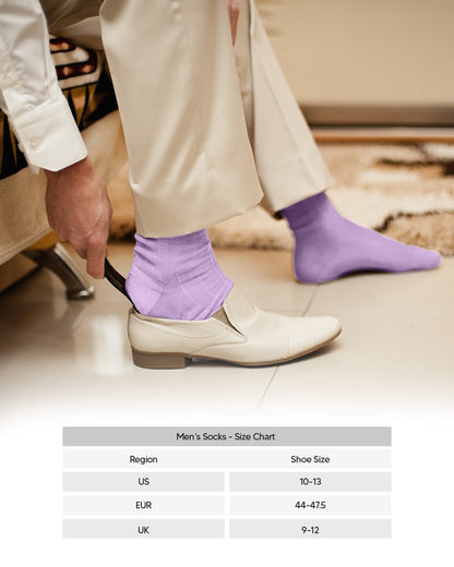 Solid Ribbed Shear Design Anklet Dress Socks (12 pack) by Vittorio Farina (ank - lavender - 12) for Independent Retail Stores by Dubal Brothers