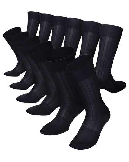 Solid Ribbed Shear Design Anklet Dress Socks (12 pack) by Vittorio Farina (ank - navy - 12) for Independent Retail Stores by Dubal Brothers