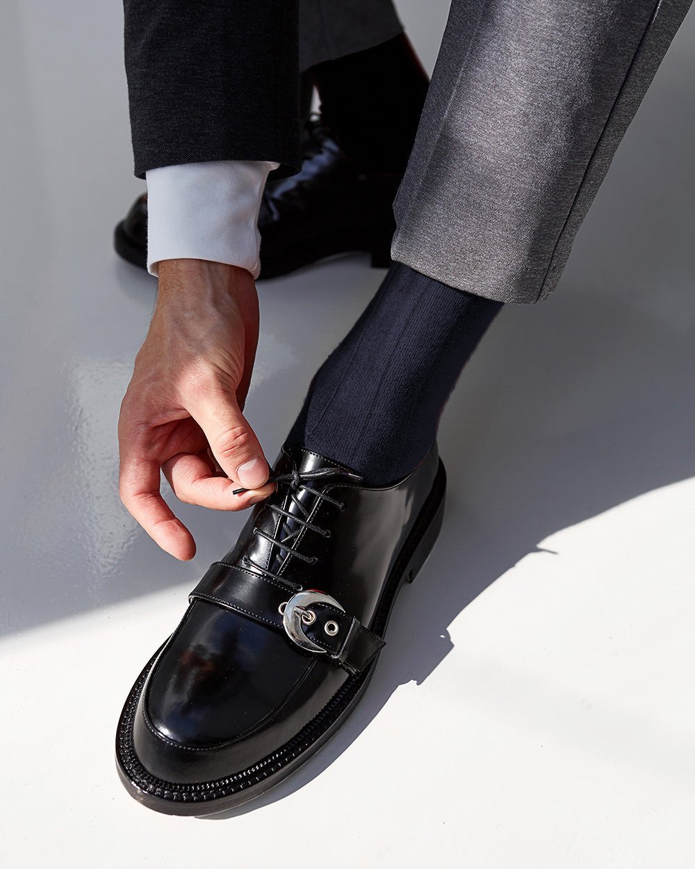 Solid Ribbed Shear Design Anklet Dress Socks (12 pack) by Vittorio Farina (ank - navy - 12) for Independent Retail Stores by Dubal Brothers