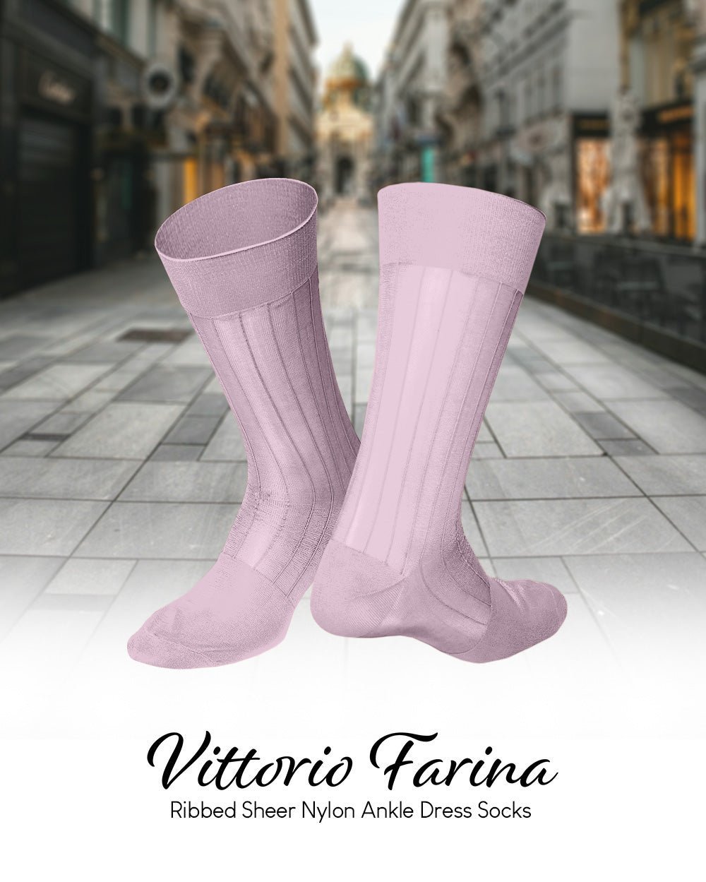 Solid Ribbed Shear Design Anklet Dress Socks (12 pack) by Vittorio Farina (ank - pink - 12) for Independent Retail Stores by Dubal Brothers