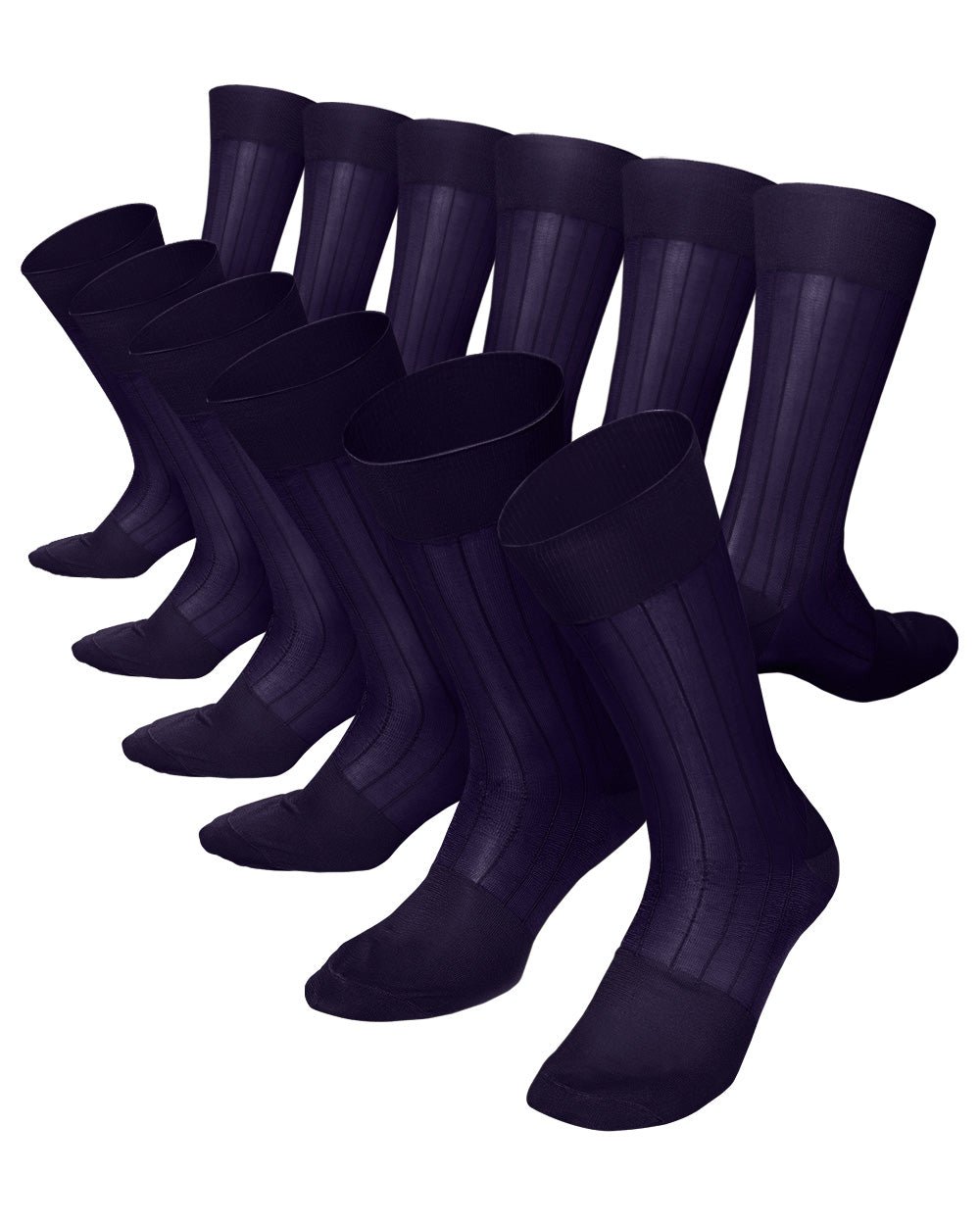 Solid Ribbed Shear Design Anklet Dress Socks (12 pack) by Vittorio Farina (ank - purple - 12) for Independent Retail Stores by Dubal Brothers