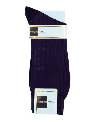 Solid Ribbed Shear Design Anklet Dress Socks (12 pack) by Vittorio Farina (ank - purple - 12) for Independent Retail Stores by Dubal Brothers