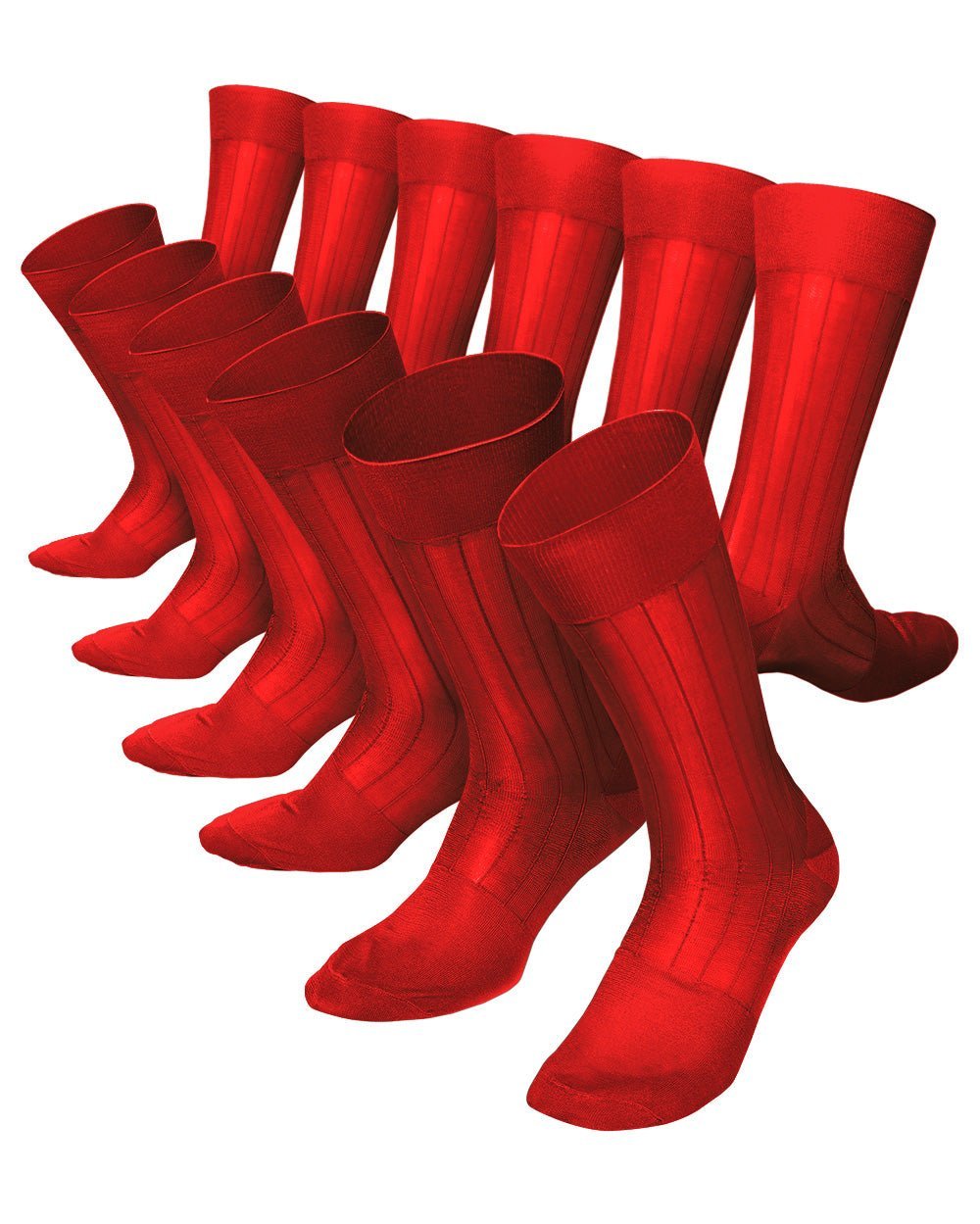 Solid Ribbed Shear Design Anklet Dress Socks (12 pack) by Vittorio Farina (ank - red - 12) for Independent Retail Stores by Dubal Brothers