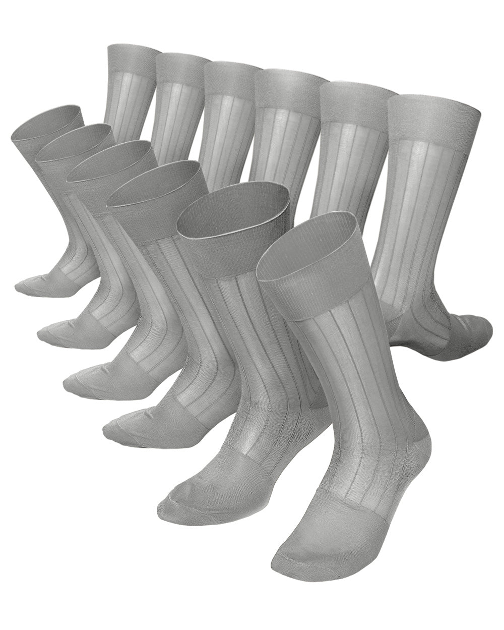 Solid Ribbed Shear Design Anklet Dress Socks (12 pack) by Vittorio Farina (ank - silver - grey - 12) for Independent Retail Stores by Dubal Brothers