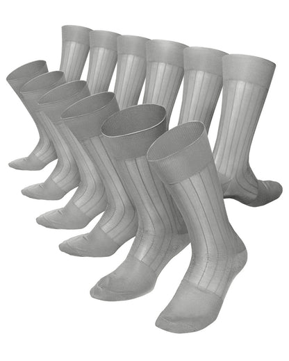 Solid Ribbed Shear Design Anklet Dress Socks (12 pack) by Vittorio Farina (ank - silver - grey - 12) for Independent Retail Stores by Dubal Brothers