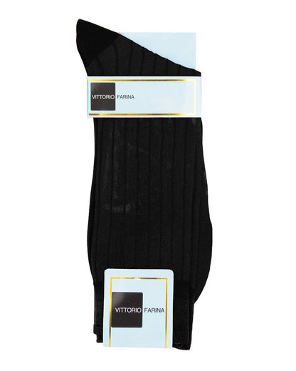 Solid Ribbed Shear Design Anklet Dress Socks (3 pack) by Vittorio Farina (ank - black - s3 - 3) for Independent Retail Stores by Dubal Brothers