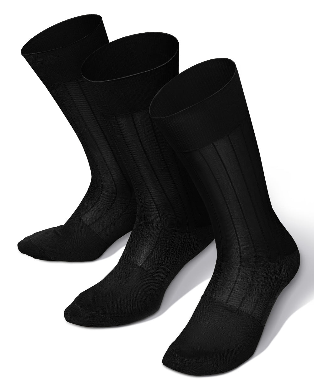 Solid Ribbed Shear Design Anklet Dress Socks (3 pack) by Vittorio Farina (ank - black - s3 - 3) for Independent Retail Stores by Dubal Brothers