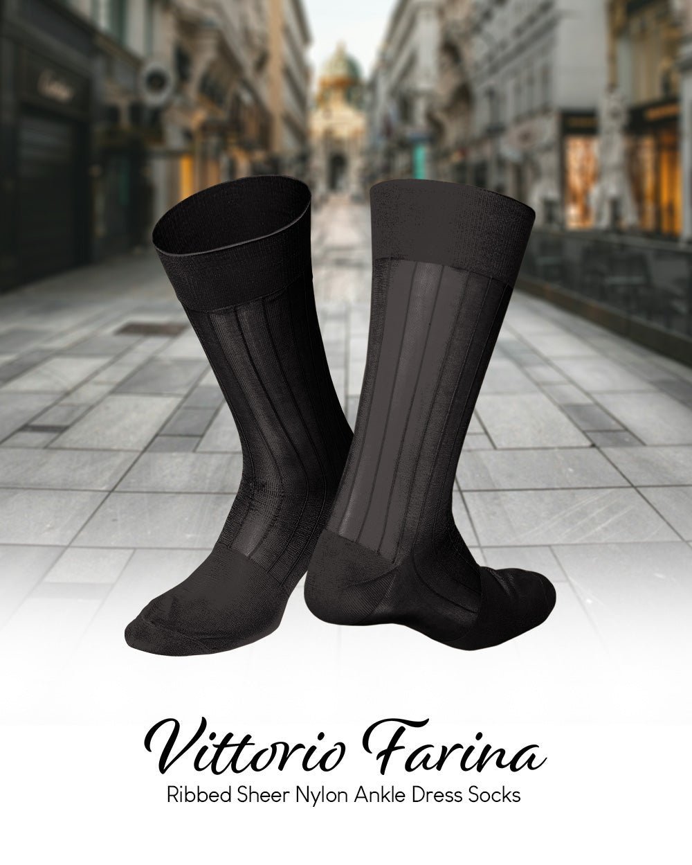 Solid Ribbed Shear Design Anklet Dress Socks (3 pack) by Vittorio Farina (ank - charcoal - 3) for Independent Retail Stores by Dubal Brothers