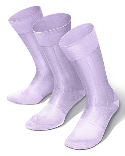 Solid Ribbed Shear Design Anklet Dress Socks (3 pack) by Vittorio Farina (ank - lavender - 3) for Independent Retail Stores by Dubal Brothers