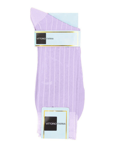 Solid Ribbed Shear Design Anklet Dress Socks (3 pack) by Vittorio Farina (ank - lavender - 3) for Independent Retail Stores by Dubal Brothers