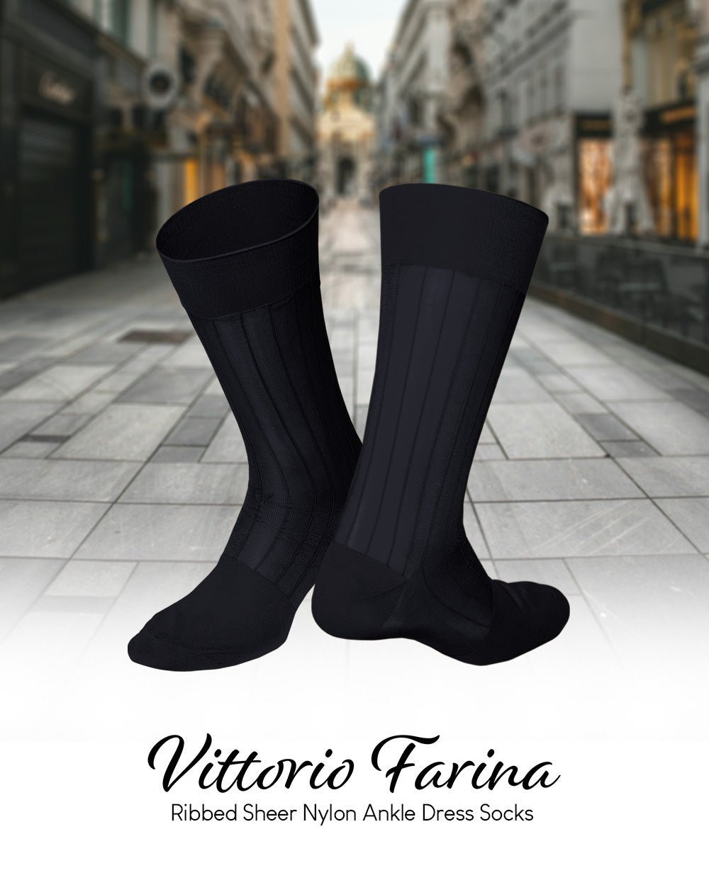 Solid Ribbed Shear Design Anklet Dress Socks (3 pack) by Vittorio Farina (ank - navy - 3) for Independent Retail Stores by Dubal Brothers