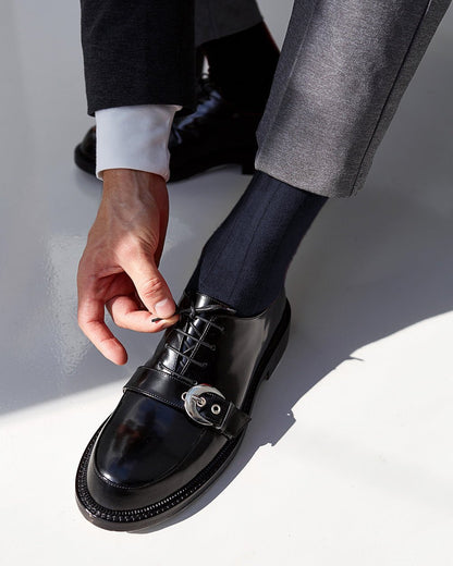 Solid Ribbed Shear Design Anklet Dress Socks (3 pack) by Vittorio Farina (ank - navy - 3) for Independent Retail Stores by Dubal Brothers