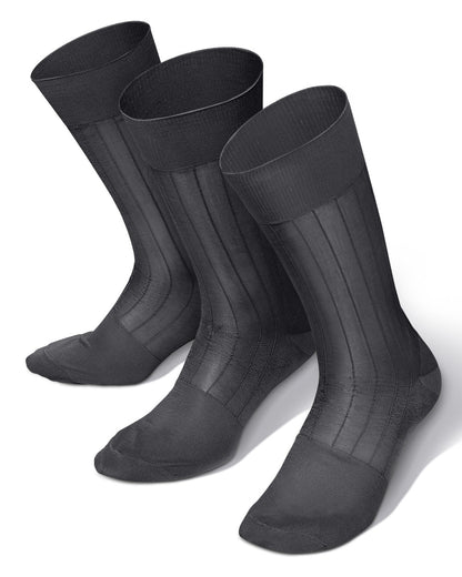 Solid Ribbed Shear Design Anklet Dress Socks (3 pack) by Vittorio Farina (ank - royal - 3) for Independent Retail Stores by Dubal Brothers