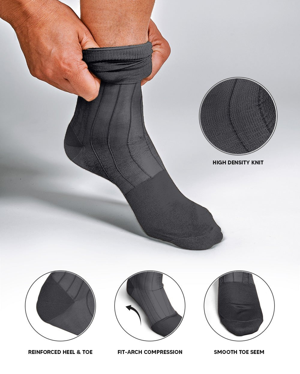 Solid Ribbed Shear Design Anklet Dress Socks (3 pack) by Vittorio Farina (ank - royal - 3) for Independent Retail Stores by Dubal Brothers