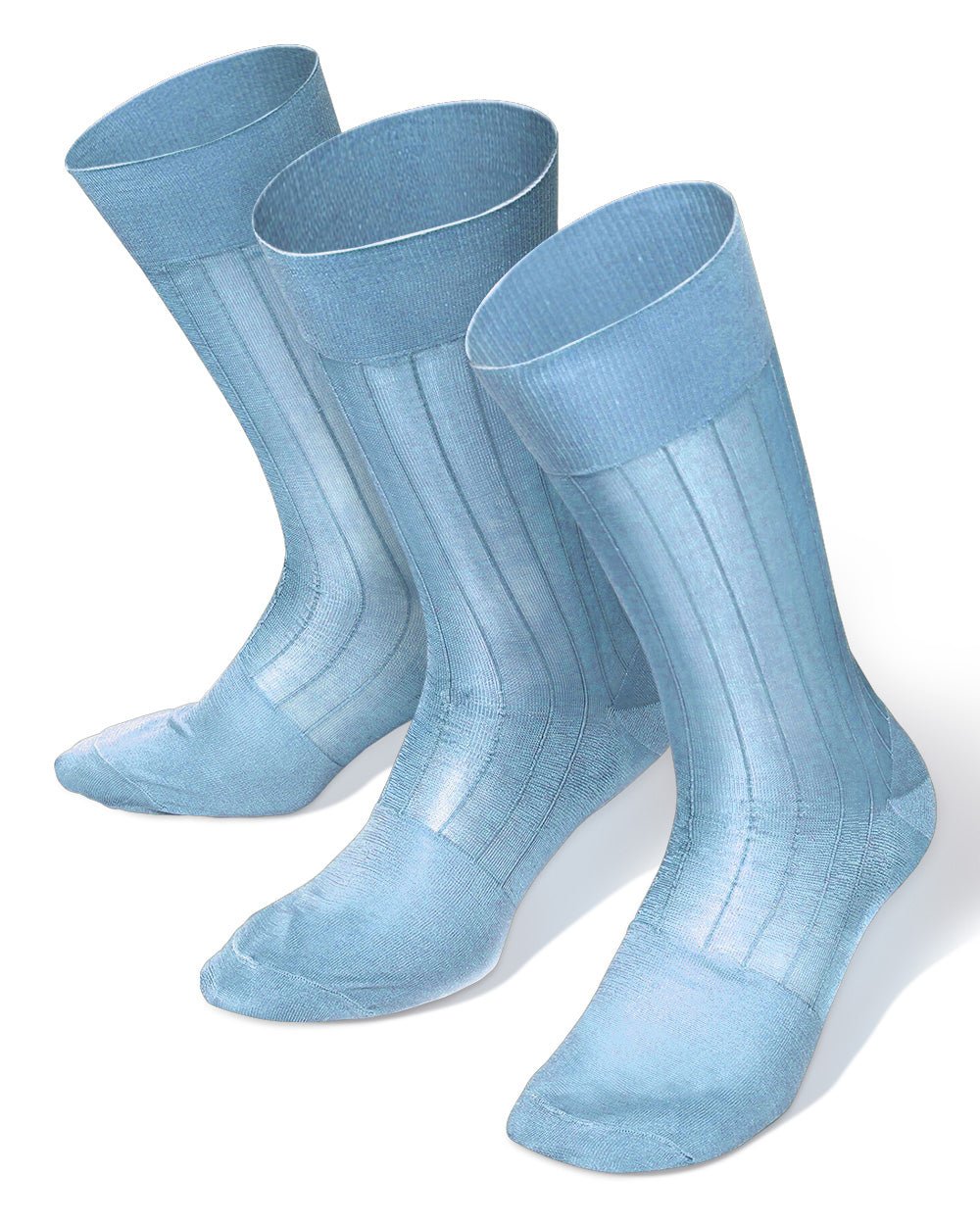 Solid Ribbed Shear Design Anklet Dress Socks (3 pack) by Vittorio Farina (ank - silver - grey - 3) for Independent Retail Stores by Dubal Brothers