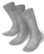 Solid Ribbed Shear Design Anklet Dress Socks (3 pack) by Vittorio Farina (ank - silver - grey - 3) for Independent Retail Stores by Dubal Brothers