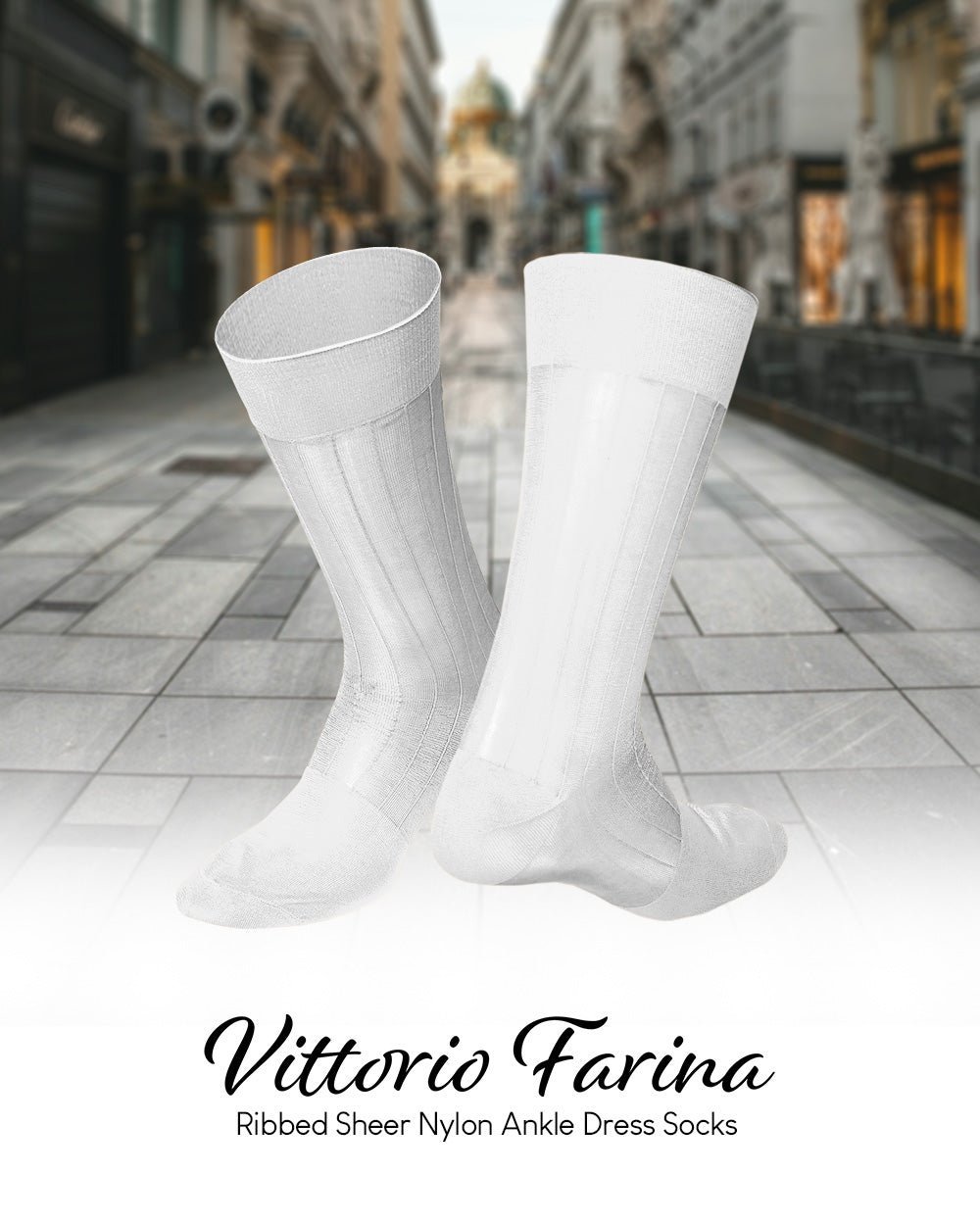 Solid Ribbed Shear Design Anklet Dress Socks (3 pack) by Vittorio Farina (ank - white - 3) for Independent Retail Stores by Dubal Brothers