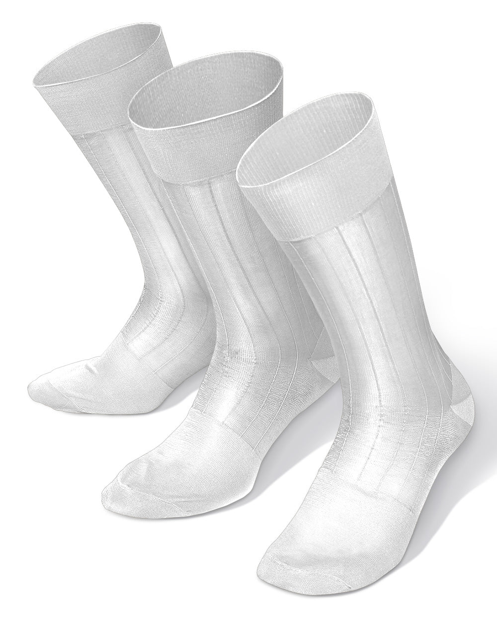 Solid Ribbed Shear Design Anklet Dress Socks (3 pack) by Vittorio Farina (ank - white - 3) for Independent Retail Stores by Dubal Brothers