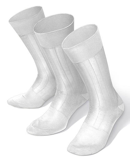 Solid Ribbed Shear Design Anklet Dress Socks (3 pack) by Vittorio Farina (ank - white - 3) for Independent Retail Stores by Dubal Brothers