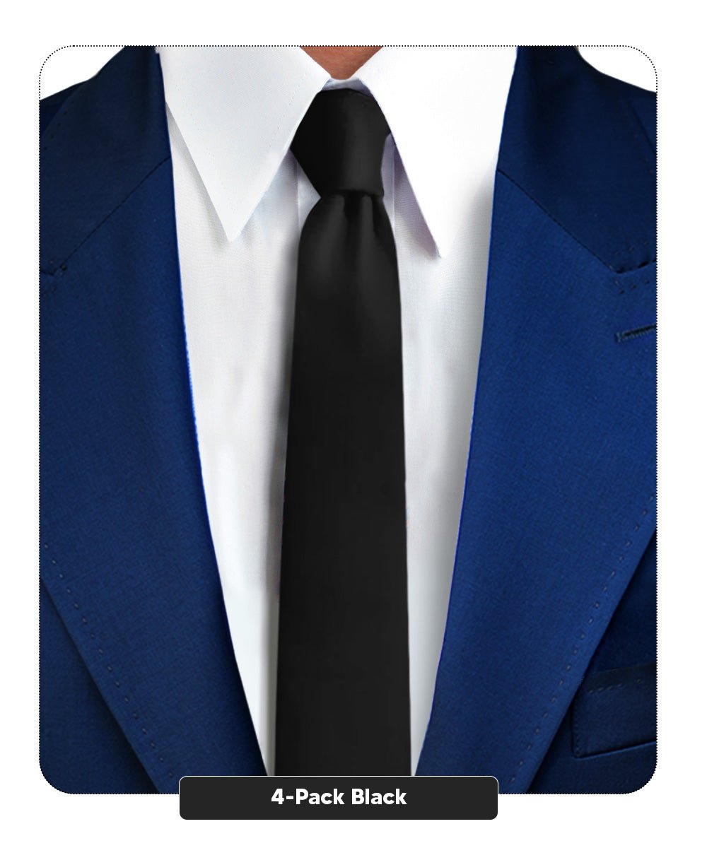 Solid Skinny Necktie (4 Packs) by Vittorio Farina - Aqua/Coral/Maize/Lavender - Wholesale Necktie by Dubal Brothers