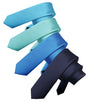 Solid Skinny Necktie (4 Packs) by Vittorio Farina - Navy Blue/Royal Blue/Aqua/Turquoise - Wholesale Necktie by Dubal Brothers