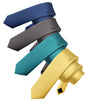 Solid Skinny Necktie (4 Packs) by Vittorio Farina - Blue/Charcoal/Teal Blue/Yellow - Wholesale Necktie by Dubal Brothers