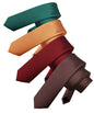 Solid Skinny Necktie (4 Packs) by Vittorio Farina - Brown/Burgundy/Burnt Orange/Hunter Green - Wholesale Necktie by Dubal Brothers