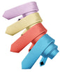Solid Skinny Necktie (4 Packs) by Vittorio Farina - Aqua/Coral/Maize/Lavender - Wholesale Necktie by Dubal Brothers