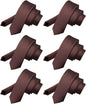 Solid Skinny Necktie (6 Pack) by Vittorio Farina - Brown - Wholesale Necktie by Dubal Brothers