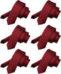 Solid Skinny Necktie (6 Pack) by Vittorio Farina - Burgundy - Wholesale Necktie by Dubal Brothers