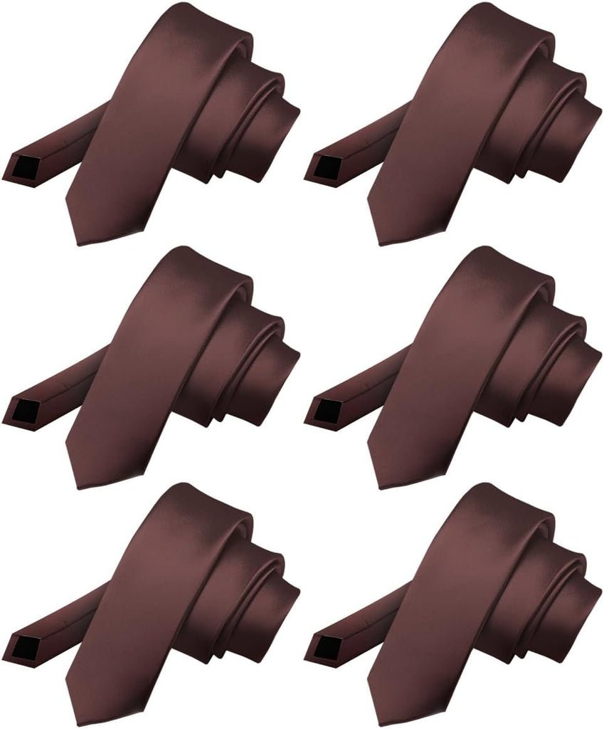 Solid Skinny Necktie (6 Pack) by Vittorio Farina - Charcoal - Wholesale Necktie by Dubal Brothers
