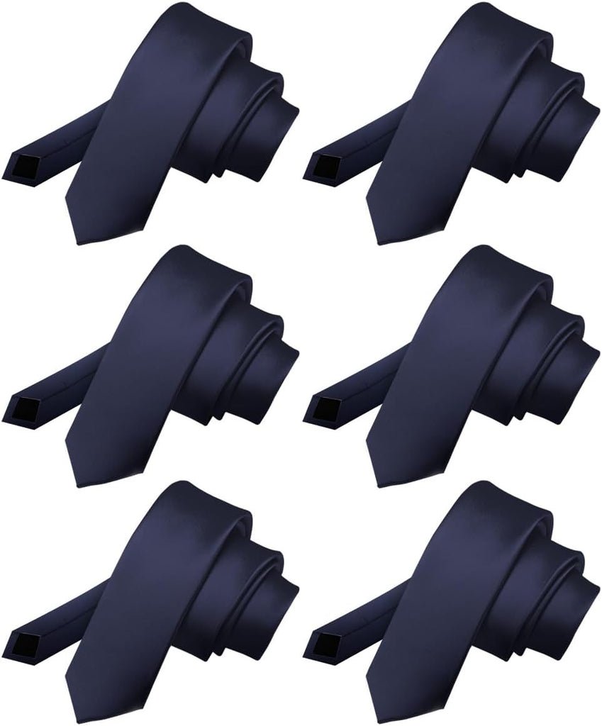 Solid Skinny Necktie (6 Pack) by Vittorio Farina - Charcoal - Wholesale Necktie by Dubal Brothers