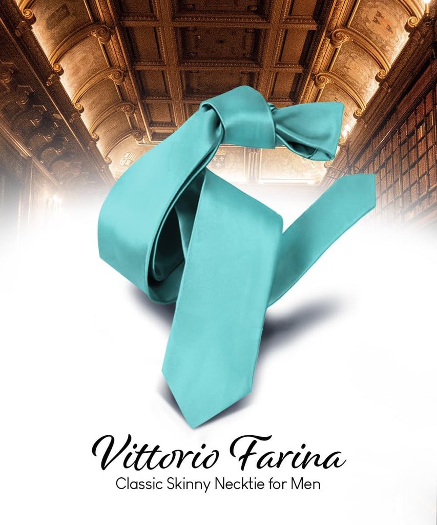 Solid Skinny Necktie (6 Pack) by Vittorio Farina - Charcoal - Wholesale Necktie by Dubal Brothers