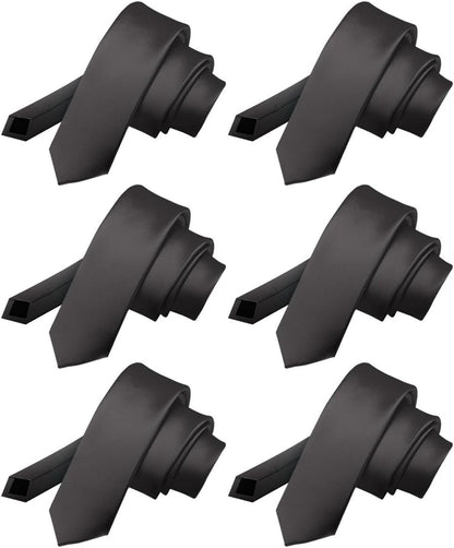 Solid Skinny Necktie (6 Pack) by Vittorio Farina - Charcoal - Wholesale Necktie by Dubal Brothers