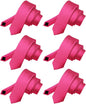 Solid Skinny Necktie (6 Pack) by Vittorio Farina - Hot Pink - Wholesale Necktie by Dubal Brothers