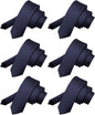 Solid Skinny Necktie (6 Pack) by Vittorio Farina - Navy - Wholesale Necktie by Dubal Brothers