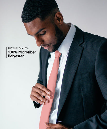 Solid Skinny Necktie by Vittorio Farina (N - SKINNY_BLUSH) for Independent Retail Stores by Dubal Brothers