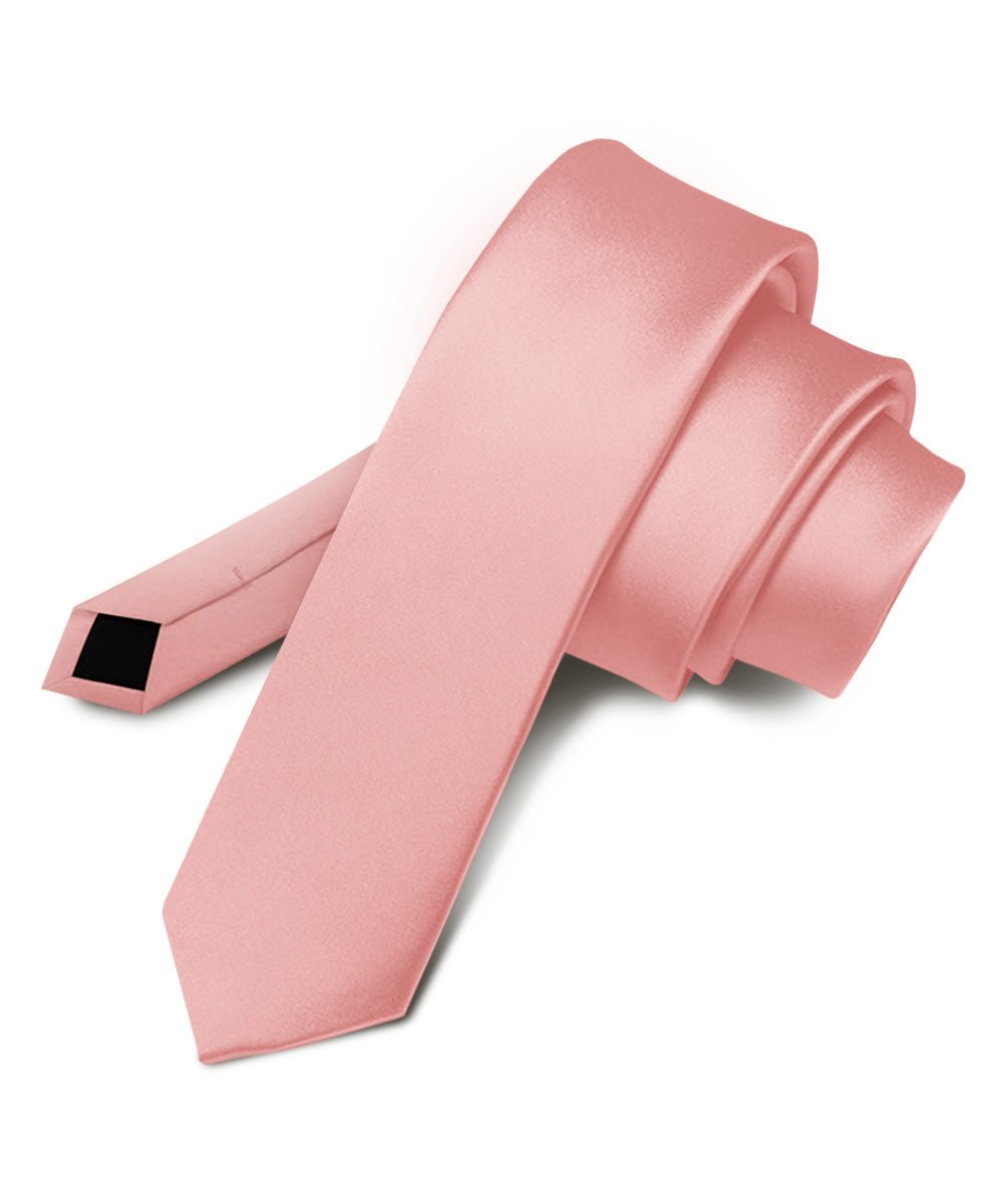 Solid Skinny Necktie by Vittorio Farina (N - SKINNY_BLUSH) for Independent Retail Stores by Dubal Brothers