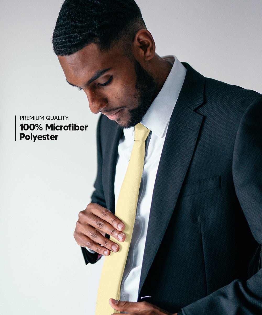 Solid Skinny Necktie by Vittorio Farina (N - SKINNY_CHAMPAGNE) for Independent Retail Stores by Dubal Brothers