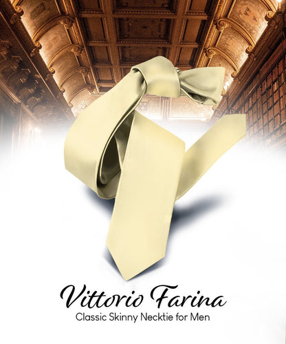 Solid Skinny Necktie by Vittorio Farina (N - SKINNY_CHAMPAGNE) for Independent Retail Stores by Dubal Brothers