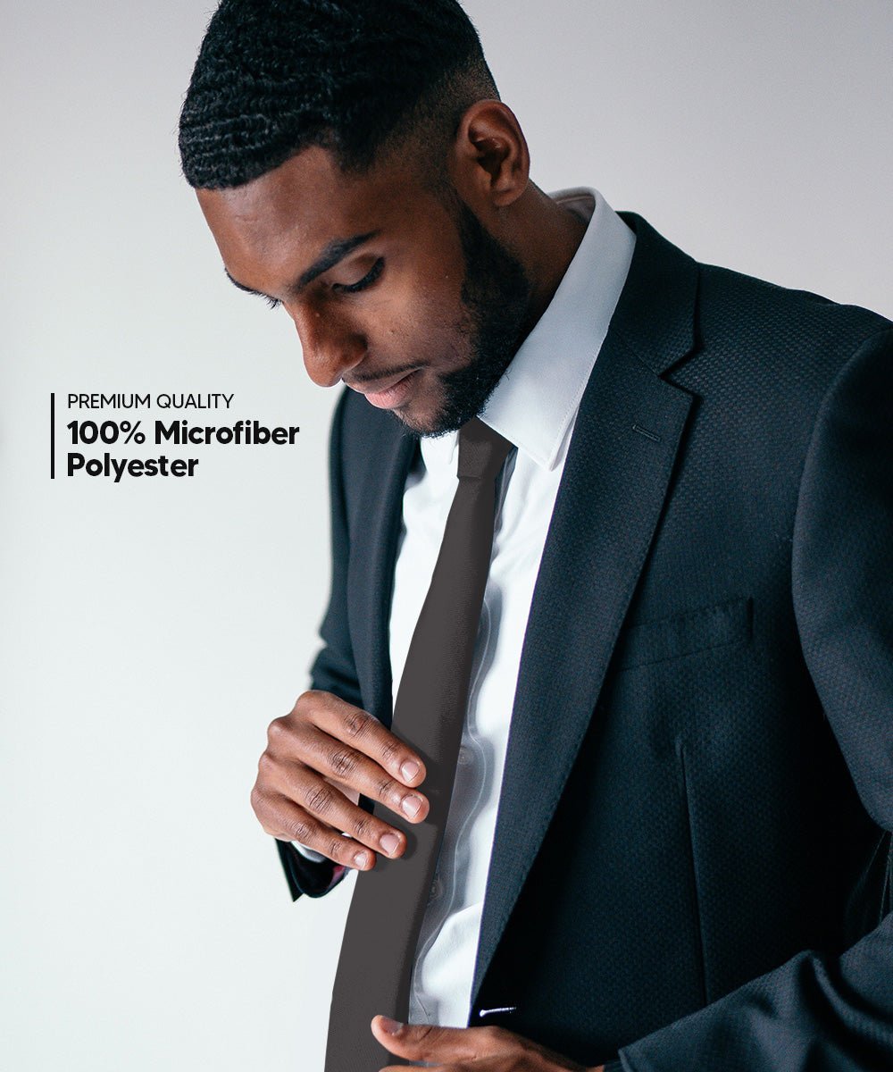 Solid Skinny Necktie by Vittorio Farina (N - SKINNY_CHARCOAL) for Independent Retail Stores by Dubal Brothers